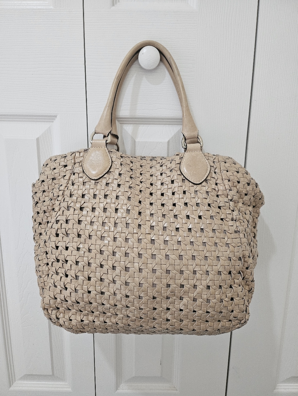 Vintage ABRO Leather woven Tan Shoulder Bag